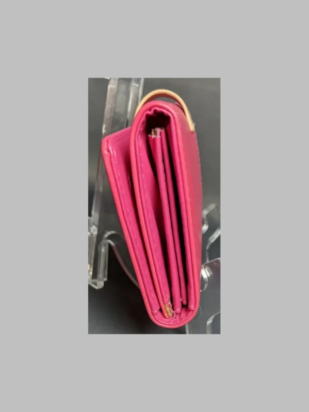 BOTUSI Pink Faux Leather Mustache Print Accordion Wallet Snap Closure Organizer